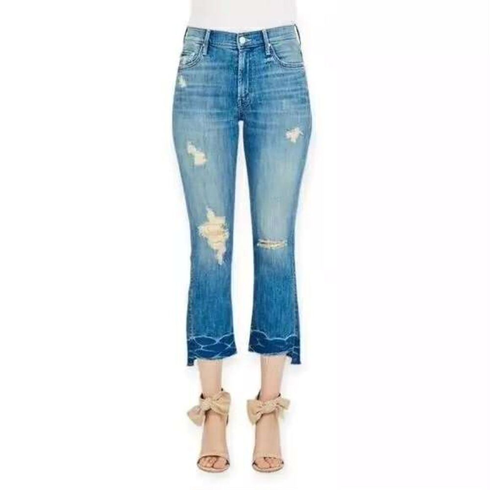 MOTHER Light Wash Insider Crop Step Fray Jean - Naughty Intentions, size 27